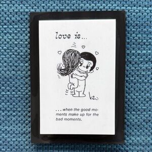 1970 Love Is... Black and White Wall Hanging by Kim